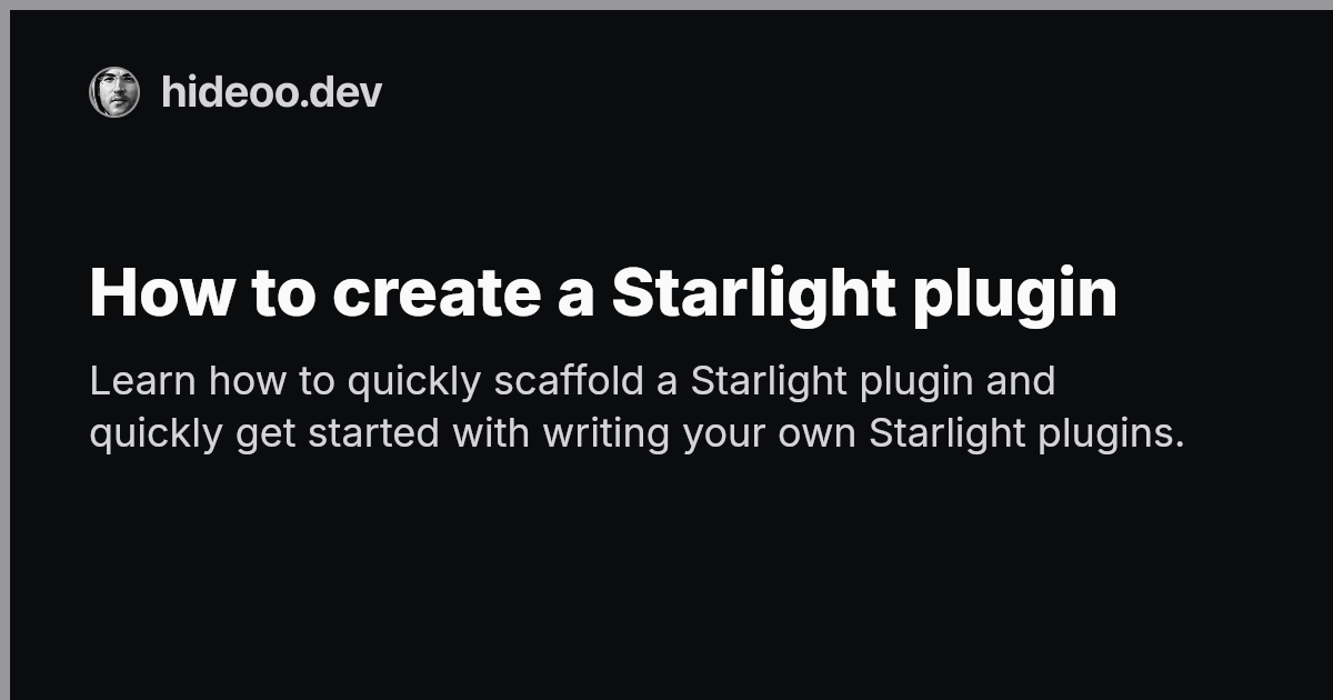 How to create a Starlight plugin | HiDeoo